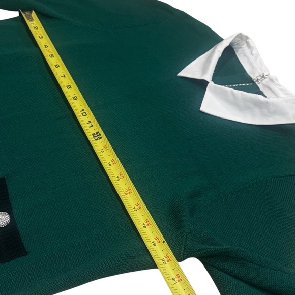 Karl Lagerfeld Layered Look Wool Blend Sweater in Veridian Green Women’s Size L - Picture 12 of 13